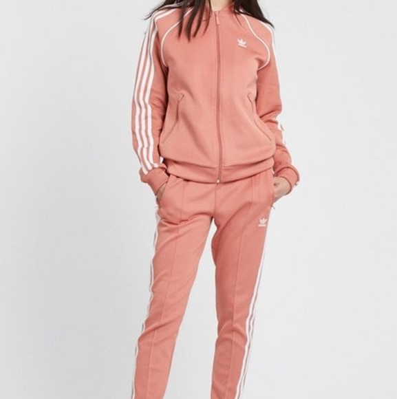 light pink adidas tracksuit